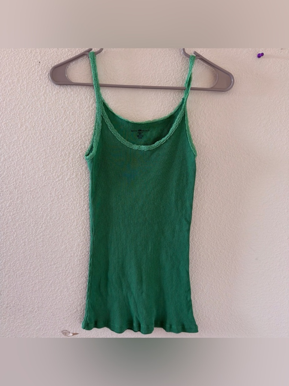 Brandy melville green Amaya ribbed lace long tank